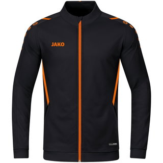JAKO Trainingsjacke (Polyester) Challenge - Seitentaschen, moderner Look schwarz/orange Jungen/Mädchen