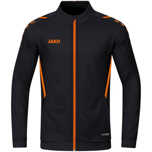 JAKO Trainingsjacke (Polyester) Challenge - Seitentaschen, moderner Look schwarz/orange Jungen/Mädchen