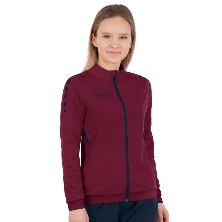 JAKO Trainingsjacke (Polyester) Challenge - Seitentaschen, moderner Look - weinrot Damen