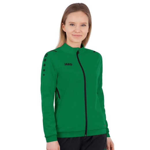 JAKO Trainingsjacke (Polyester) Challenge - Seitentaschen, moderner Look - grün Damen