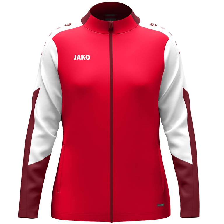 JAKO Trainingsjacke (Polyester) Dynamic (100% rec. Polyester) rot/weiss/dunkelrot Damen
