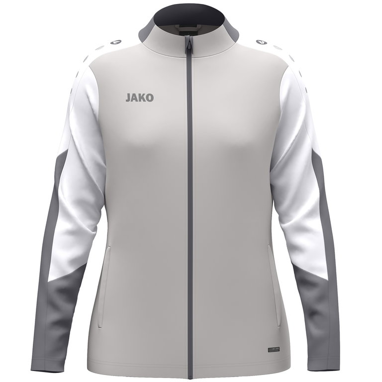 JAKO Trainingsjacke (Polyester) Dynamic (100% rec. Polyester) hellgrau/weiss/grau Damen