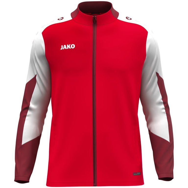 JAKO Trainingsjacke (Polyester) Dynamic (100% rec. Polyester) rot/weiss/dunkelrot Kinder