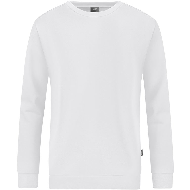 JAKO Langarmshirt Sweat Organic (Freizeit, Bio-Baumwolle) weiss Herren