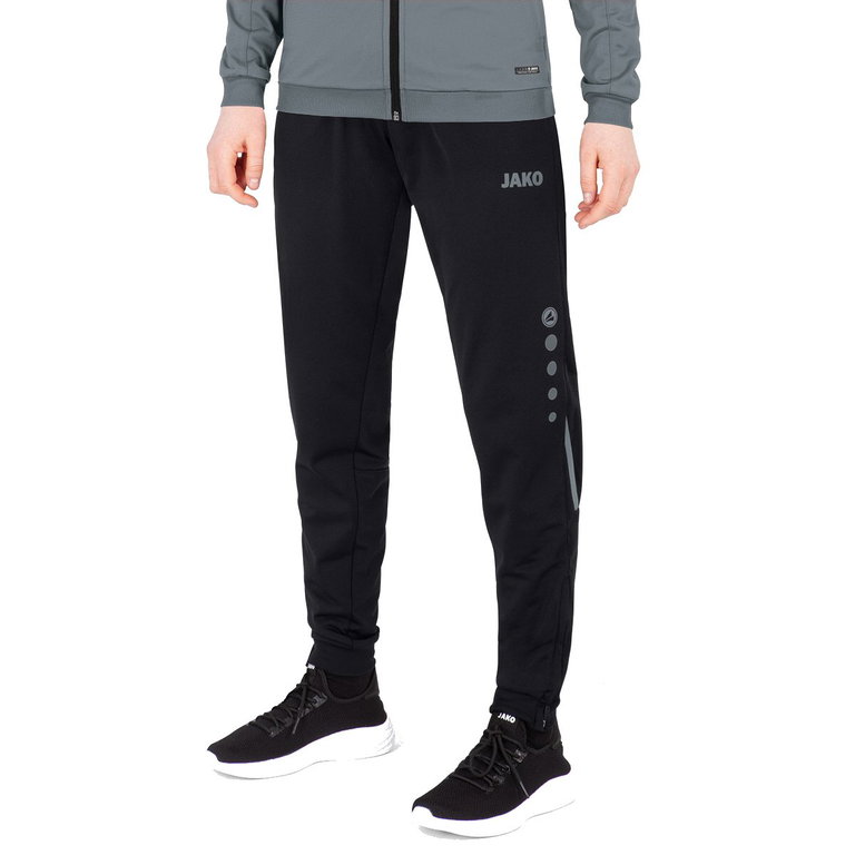 JAKO Trainingshose (Polyesterhose) Challenge (100% Polyester) lang schwarz/grau Damen