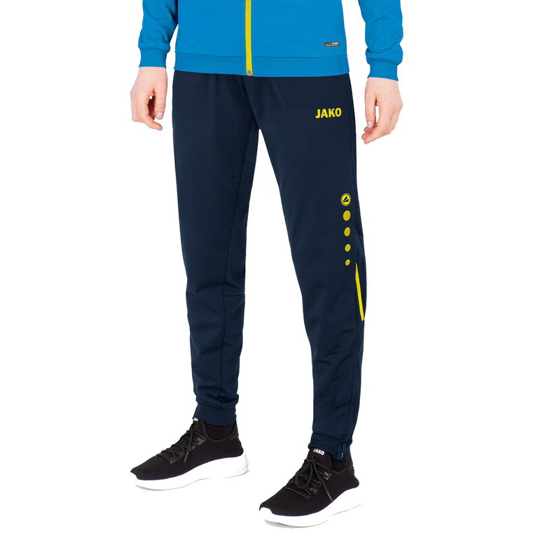JAKO Trainingshose (Polyesterhose) Challenge (100% Polyester) lang dunkelblau/gelb Damen