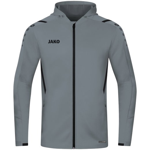 JAKO Trainingsjacke Challenge mit Kapuze steingrau/schwarz Jungen