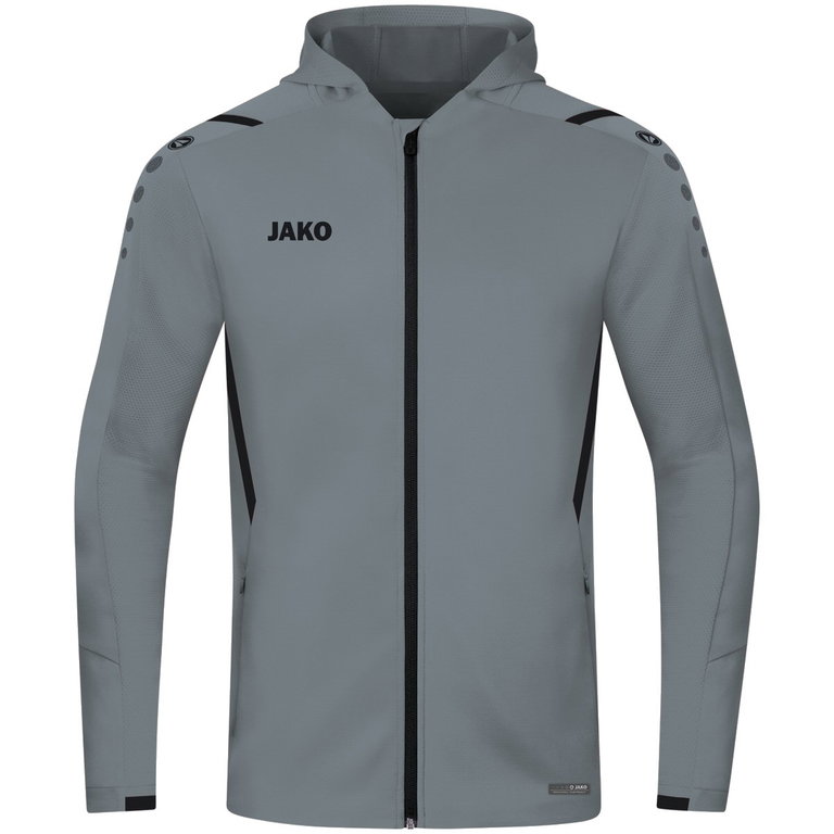 JAKO Trainingsjacke Challenge mit Kapuze steingrau/schwarz Jungen