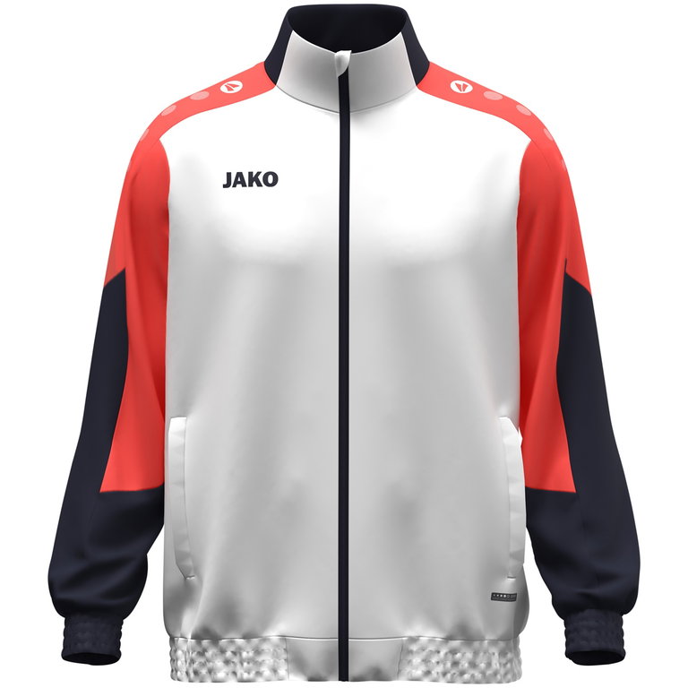 JAKO Trainingsjacke (Webjacke) Dynamic - Stretch-Micro-Twill - weiss/coralrot/marineblau Herren