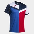 Joma Sport-Tshirt Camiseta Manga Corta Court (100% Polyester) blau/rot/weiss Herren