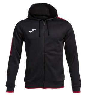 Joma Kapuzenjacke Olimpiada Full-Zip (Fleece-Futter) schwarz/rot Herren