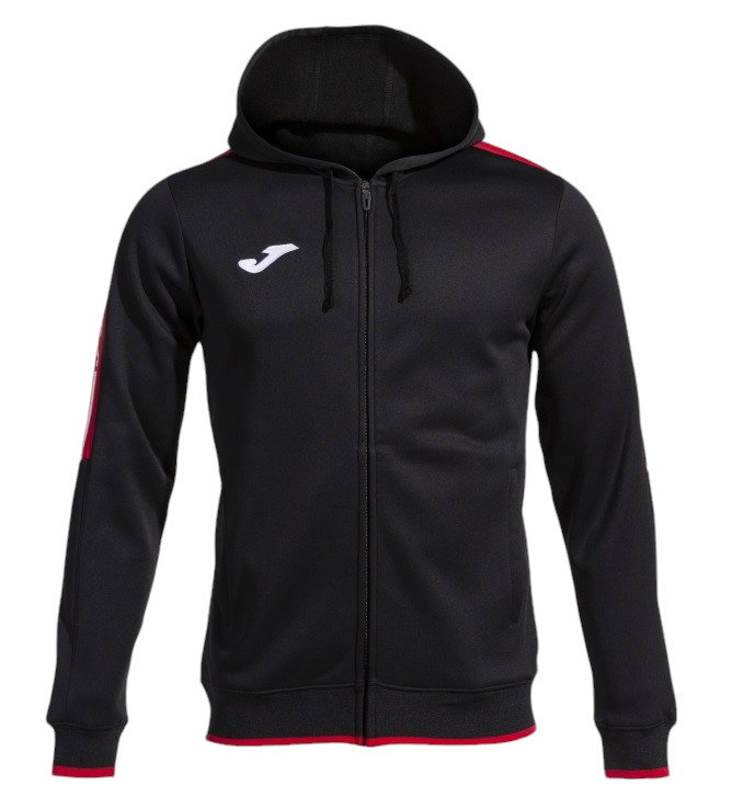 Joma Kapuzenjacke Olimpiada Full-Zip (Fleece-Futter) schwarz/rot Herren