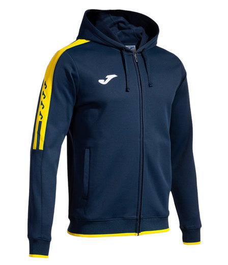 Joma Kapuzenjacke Olimpiada Full-Zip (Fleece-Futter) marineblau/gelb Herren