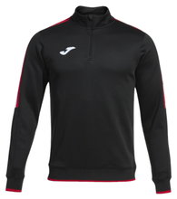 Joma Pullover Olimpiada Sweatshirt (Half-Zip, 100% Polyester) black/red Men's
