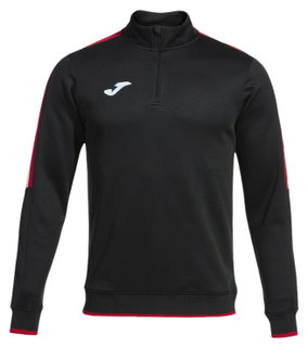 Joma Pullover Olimpiada Sweatshirt (Half-Zip, 100% Polyester) schwarz/rot Herren