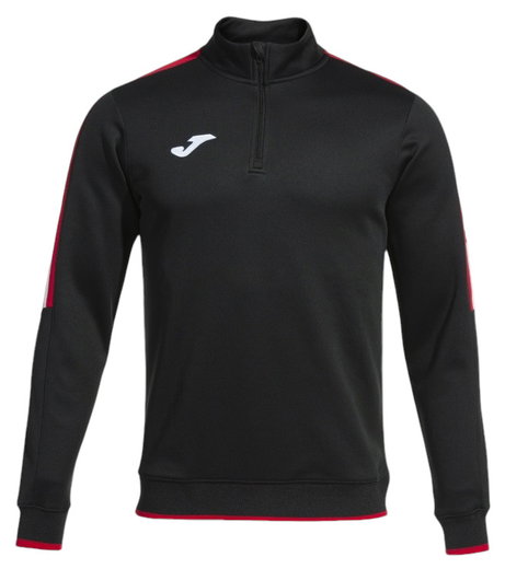 Joma Pullover Olimpiada Sweatshirt (Half-Zip, 100% Polyester) black/red Men's