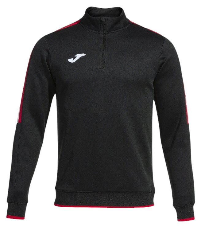 Joma Pullover Olimpiada Sweatshirt (Half-Zip, 100% Polyester) schwarz/rot Herren