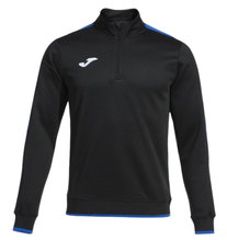 Joma Pullover Olimpiada Sweatshirt (Half-Zip, 100% Polyester) black/royal blue Men's