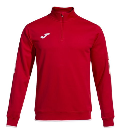 Joma Pullover Olimpiada Sweatshirt (Half-Zip, 100% Polyester) rot Herren