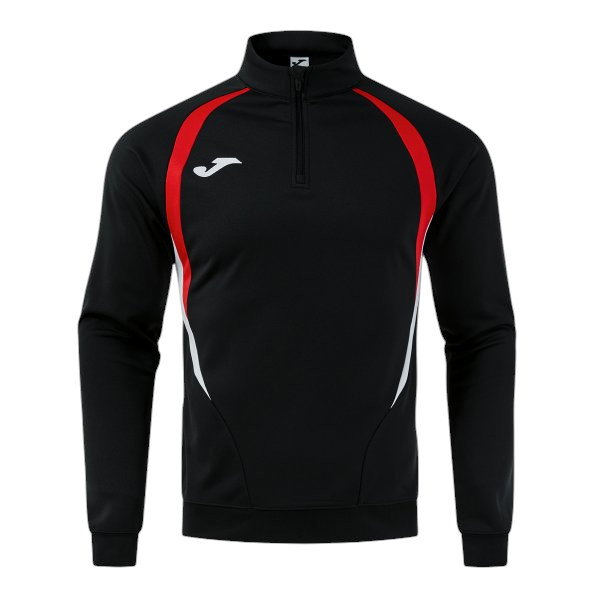Joma Longsleeve Championship 20 Sweatshirt (1/4 Zipper, wygodne, rec. poliester) czarny/czerwony mężczyźni
