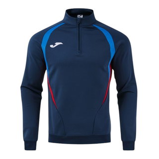 Joma Longsleeve Championship 20 Sweatshirt (1/4 Zipper, wygodne, rec. poliester) ciemnoniebieski/królewski niebieski mężczyźni