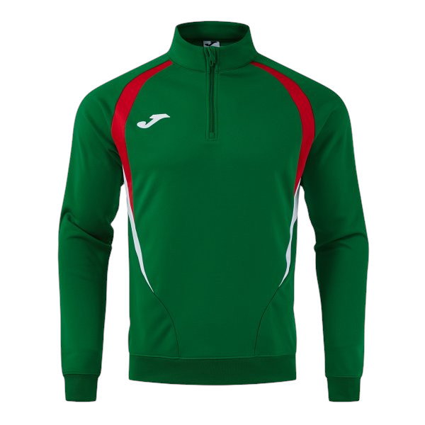 Joma Langarmshirt Championship 20 Sweatshirt (1/4 Zip, bequem, rec. Polyester) grün/rot Herren