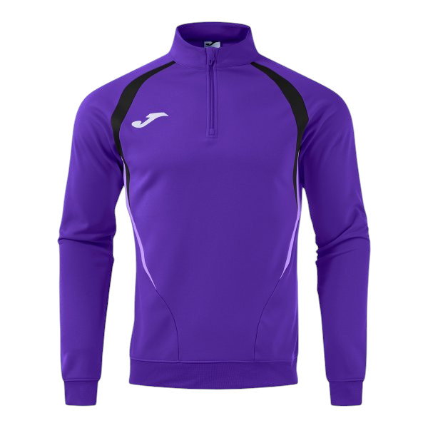 Joma longsleeve Championship 20 sweatshirt (1/4 zip, wygodny, recyklingowany poliester) fioletowo/czarny męski