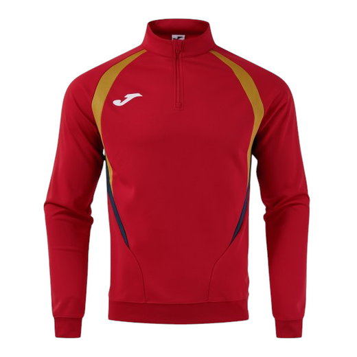 Joma Langarmshirt Championship 20 Sweatshirt (1/4 Zip, bequem, rec. Polyester) rot/dunkelblau Herren