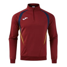 Joma Long Sleeve Championship 20 Sweatshirt (1/4 Zip, comfortable, recycled Polyester) burgundy/navy blue Men's