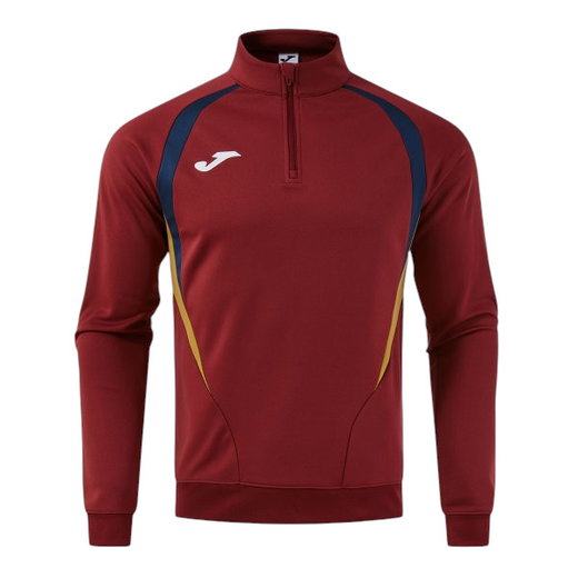 Joma Langarmshirt Championship 20 Sweatshirt (1/4 Zip, bequem, rec. Polyester) bordeauxrot/marineblau Herren