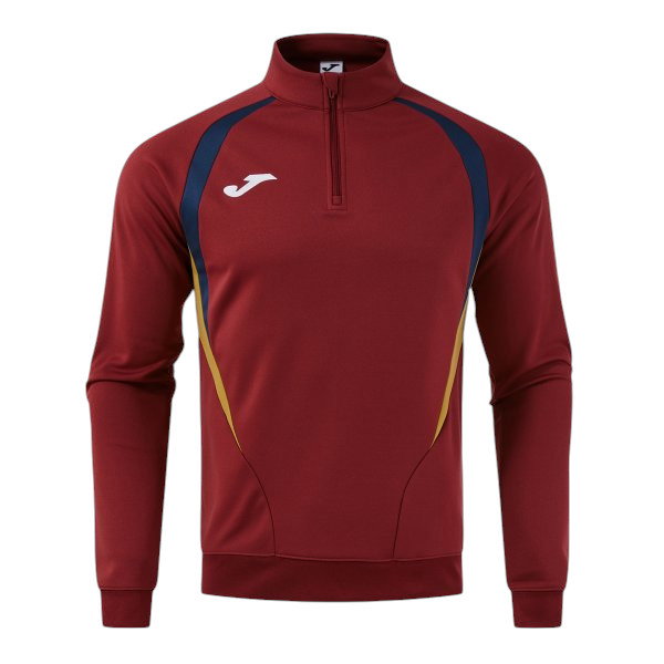 Joma Langarmshirt Championship 20 Sweatshirt (1/4 Zip, bequem, rec. Polyester) bordeauxrot/marineblau Herren
