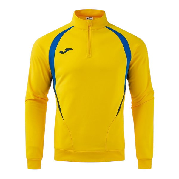 Joma Langarmshirt Championship 20 Sweatshirt (1/4 Zip, bequem, rec. Polyester) gelb/royalblau Herren