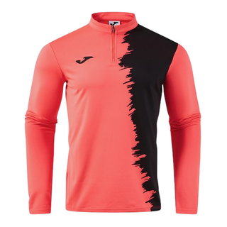 Joma Langarmshirt Picacho City Sweatshirt (1/4 Zip, strapazierfähig, bequeme Passform) coralrot/schwarz Herren