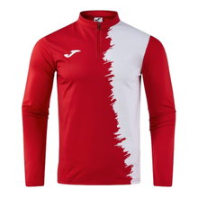 Joma Long Sleeve Shirt Picacho City Sweatshirt (1/4 Zip, durable, comfortable fit) red/white men's