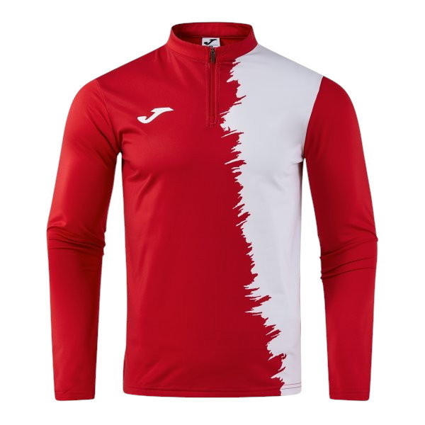 Joma Langarmshirt Picacho City Sweatshirt (1/4 Zip, strapazierfähig, bequeme Passform) rot/weiss Herren