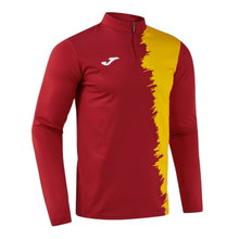Joma Langarmshirt Picacho City Sweatshirt (1/4 Zip, strapazierfähig, bequeme Passform) rot/gelb Herren