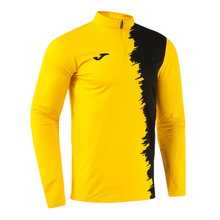 Joma Long Sleeve Shirt Picacho City Sweatshirt (1/4 Zip, durable, comfortable fit) yellow/black men's