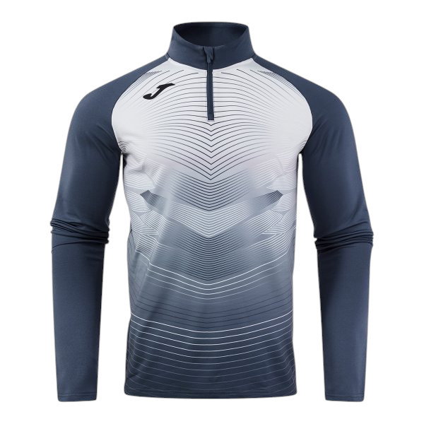 Joma Lauf-Langarmshirt Elite XII Sweatshirt (optimale Bewegungsfreiheit, 1/4 Zip) grau Herren