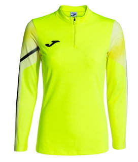 Joma Lauf-Langarmshirt Elite XI (Sweatshirt, Half-Zip) fluogelb/schwarz Damen