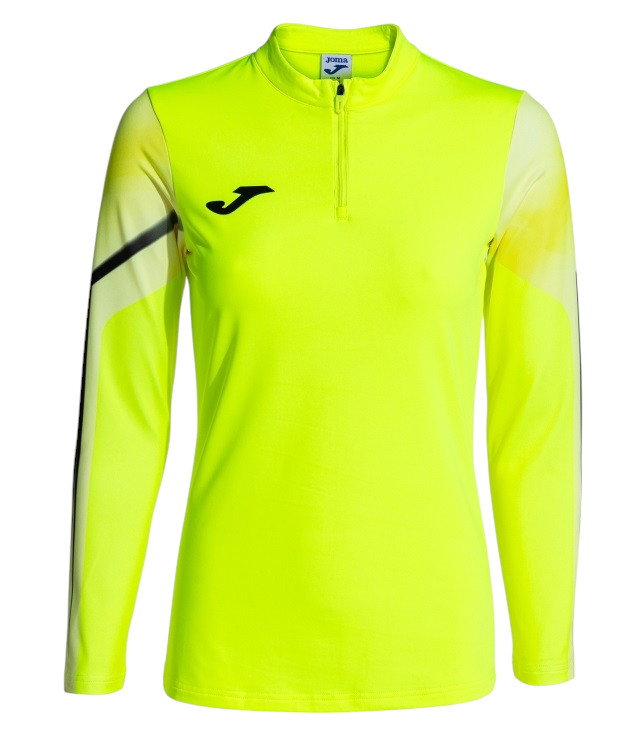 Joma Lauf-Langarmshirt Elite XI (Sweatshirt, Half-Zip) fluogelb/schwarz Damen