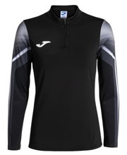 Joma Lauf-Langarmshirt Elite XI (Sweatshirt, Half-Zip) schwarz/anthrazitgrau Damen