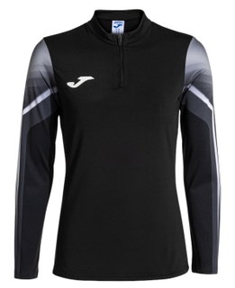 Joma Lauf-Langarmshirt Elite XI (Sweatshirt, Half-Zip) schwarz/anthrazitgrau Damen