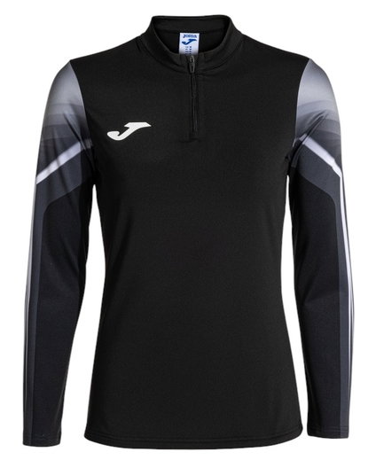 Joma Lauf-Langarmshirt Elite XI (Sweatshirt, Half-Zip) schwarz/anthrazitgrau Damen