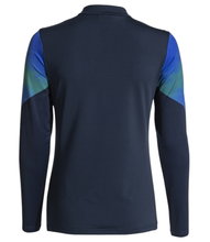 Joma Elite XI Running Long Sleeve Shirt (Sweatshirt, Half-Zip) navy blue/fluorescent green ladies