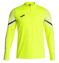 Joma Elite XI Long Sleeve Running Shirt (Sweatshirt, Half-Zip) Fluorescent Yellow/Black Men's