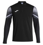 Joma Elite XI Long Sleeve Running Shirt (Sweatshirt, Half-Zip) black/anthracite grey men's