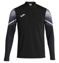 Joma Elite XI Long Sleeve Running Shirt (Sweatshirt, Half-Zip) black/anthracite grey men's