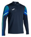 Joma Lauf-Langarmshirt Elite XI (Sweatshirt, Half-Zip) marineblau/fluogrün Herren
