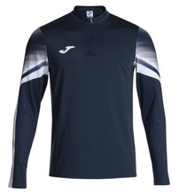 Joma Elite XI Long Sleeve Running Shirt (Sweatshirt, Half-Zip) navy blue/white Men's
