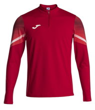Joma Elite XI Long Sleeve Running Shirt (Sweatshirt, Half-Zip) red/white Men's